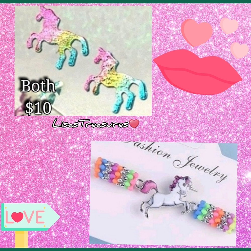 Unicorn Earrings Bracelet